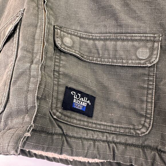 Walls Blizzard Pruf Green Sherpa Canvas Coat Size Small (6 - 7) - Picture 5 of 6